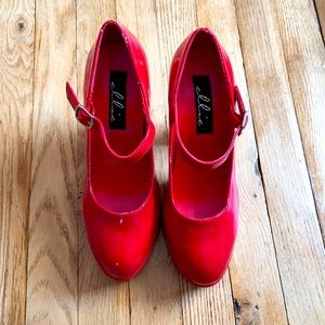 Ellie Red Platform Mary Jane’s